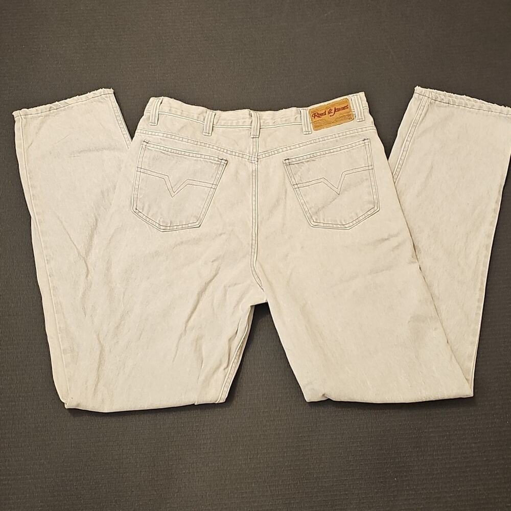 Vintage Reed St. James Gray High Waisted Heavy Denim Straight Jeans Mens 36 X 34